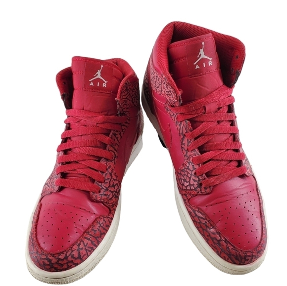 Nike Air Retro 1 Shoes High Red Elephant Mens 9.5 Basketball Sneakers 839115-600